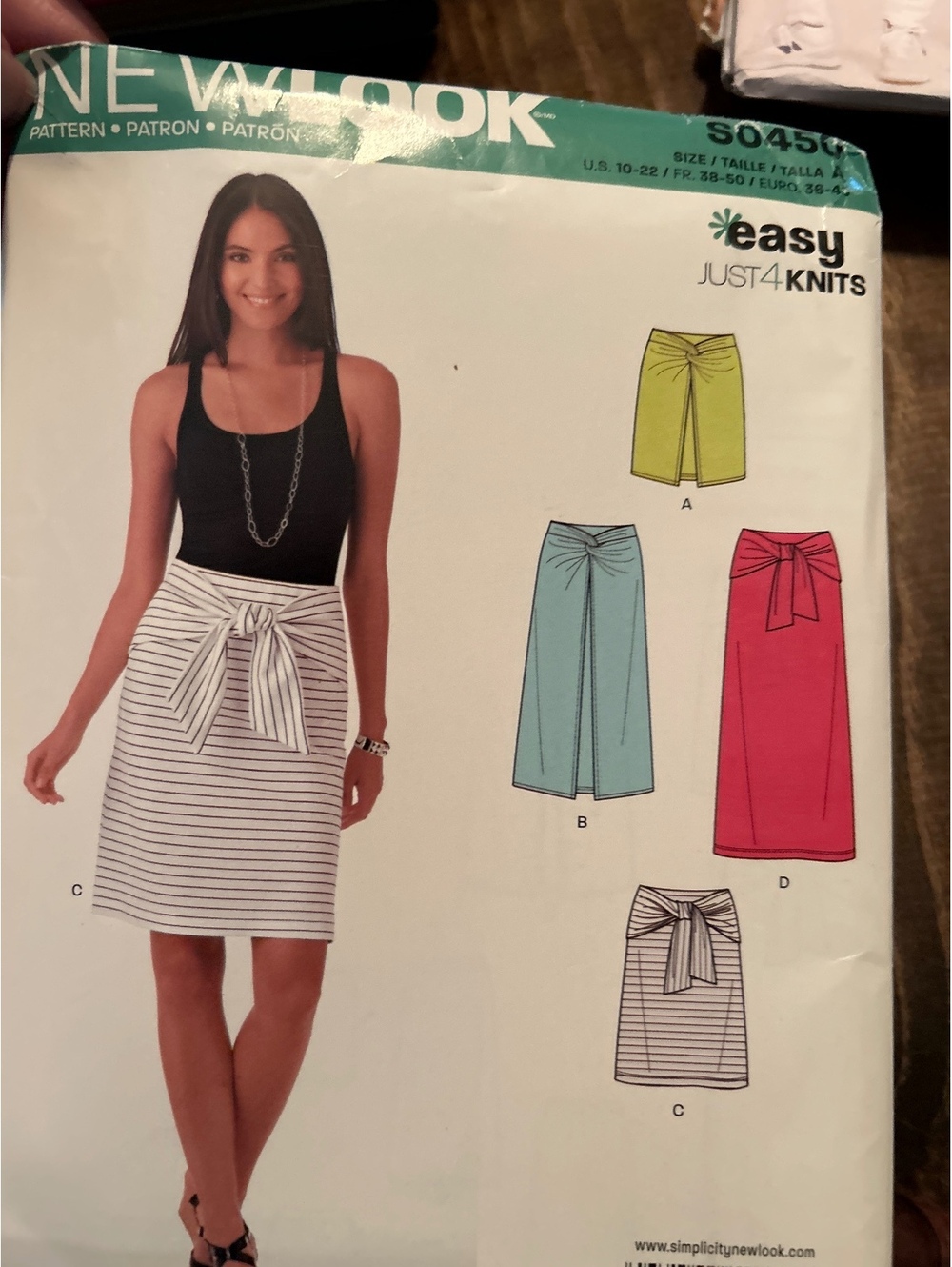 New Look Easy Just 4 Knits Wrap Skirt Sewing Pattern S0450